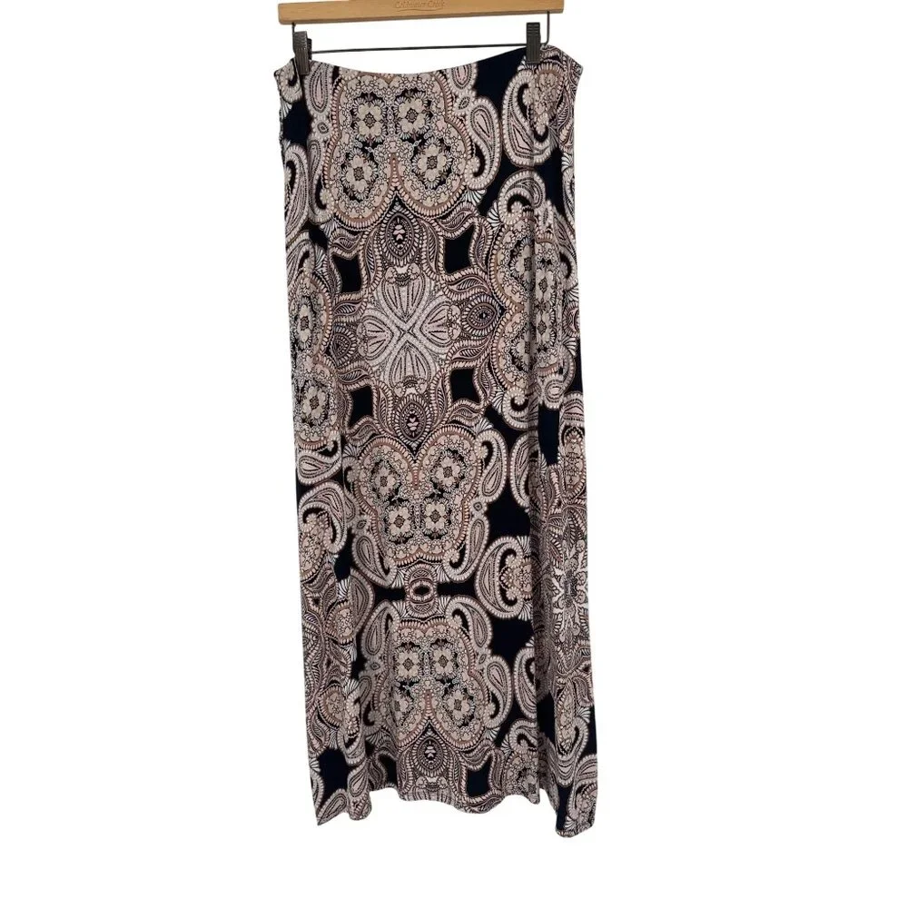 Maeve skirt Anthropologie Corvo Faux Wrap Paisley Jersey knit Midi size large